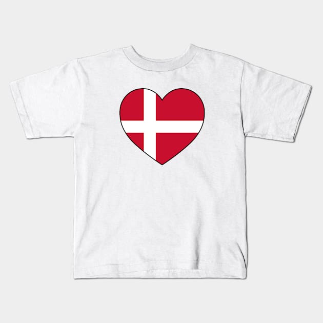 Heart - Denmark _091 Kids T-Shirt by Tridaak